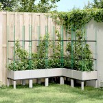 vidaXL Jardinieră de grădină cu spalier, alb, 160x120x142,5 cm PP vidaXL Jardinieră de grădină cu spalier, alb, 160x120x142,5 cm PP