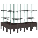 vidaXL Jardinieră de grădină cu spalier, maro, 160x120x142,5 cm, PP