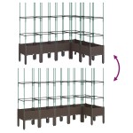 vidaXL Jardinieră de grădină cu spalier, maro, 160x120x142,5 cm, PP