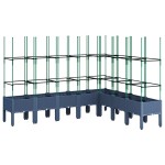 vidaXL Jardinieră de grădină cu spalier, albastru gri, 200x160x142,5 cm, PP