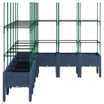 vidaXL Jardinieră de grădină cu spalier, albastru gri, 200x160x142,5 cm, PP