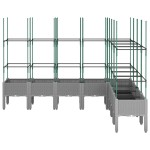 vidaXL Jardinieră de grădină cu spalier gri deschis 200x160x142,5cm PP vidaXL Jardinieră de grădină cu spalier gri deschis 200x160x142,5cm PP