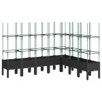 vidaXL Jardinieră de grădină cu spalier, negru, 200x160x142,5 cm, PP