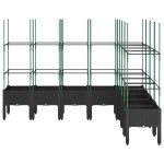 vidaXL Jardinieră de grădină cu spalier, negru, 200x160x142,5 cm, PP