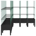 vidaXL Jardinieră de grădină cu spalier, negru, 200x160x142,5 cm, PP