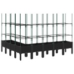vidaXL Jardinieră de grădină cu spalier, negru, 200x160x142,5 cm, PP