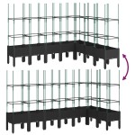 vidaXL Jardinieră de grădină cu spalier, negru, 200x160x142,5 cm, PP