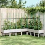 vidaXL Jardinieră de grădină cu spalier, alb, 200x160x142,5 cm PP vidaXL Jardinieră de grădină cu spalier, alb, 200x160x142,5 cm PP