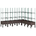 vidaXL Jardinieră de grădină cu spalier, maro, 200x160x142,5 cm, PP