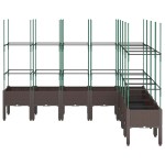 vidaXL Jardinieră de grădină cu spalier, maro, 200x160x142,5 cm, PP