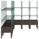 vidaXL Jardinieră de grădină cu spalier, maro, 200x160x142,5 cm, PP