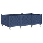 vidaXL Jardinieră de grădină cu picioare, albastru gri, 150x80x54 cm, PP