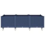 vidaXL Jardinieră de grădină cu picioare, albastru gri, 150x80x54 cm, PP