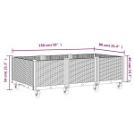 vidaXL Jardinieră de grădină cu picioare, albastru gri, 150x80x54 cm, PP