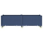 vidaXL Jardinieră de grădină cu picioare, albastru gri, 160x50x54 cm, PP
