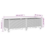 vidaXL Jardinieră de grădină cu picioare, albastru gri, 160x50x54 cm, PP
