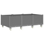 vidaXL Jardinieră de grădină cu picioare, gri deschis, 150x80x54cm, PP
