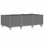 vidaXL Jardinieră de grădină cu picioare, gri deschis, 150x80x54cm, PP