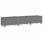 vidaXL Jardinieră de grădină cu picioare, gri deschis, 240x50x54cm, PP