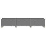 vidaXL Jardinieră de grădină cu picioare, gri deschis, 240x50x54cm, PP