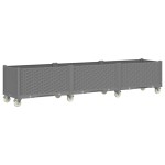 vidaXL Jardinieră de grădină cu picioare, gri deschis, 240x50x54cm, PP