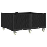 vidaXL Jardinieră de grădină cu picioare, negru, 100x80x54 cm, PP