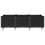 vidaXL Jardinieră de grădină cu picioare, negru, 150x80x54 cm, PP