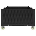 vidaXL Jardinieră de grădină cu picioare, negru, 150x80x54 cm, PP
