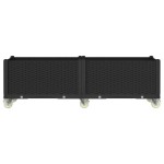 vidaXL Jardinieră de grădină cu picioare, negru, 160x50x54 cm, PP