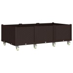 vidaXL Jardinieră de grădină cu picioare, maro, 150x80x54 cm, PP