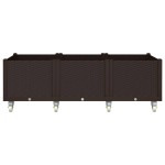 vidaXL Jardinieră de grădină cu picioare, maro, 150x80x54 cm, PP