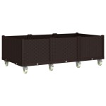vidaXL Jardinieră de grădină cu picioare, maro, 150x80x54 cm, PP