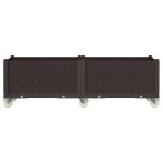 vidaXL Jardinieră de grădină cu picioare, maro, 160x50x54 cm, PP