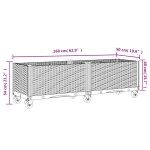 vidaXL Jardinieră de grădină cu picioare, maro, 160x50x54 cm, PP