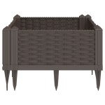vidaXL Jardinieră de grădină cu țăruși, maro, 42,5x42,5x28,5 cm, PP vidaXL Jardinieră de grădină cu țăruși, maro, 42,5x42,5x28,5 cm, PP