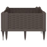 vidaXL Jardinieră de grădină cu țăruși, maro, 42,5x42,5x28,5 cm, PP vidaXL Jardinieră de grădină cu țăruși, maro, 42,5x42,5x28,5 cm, PP