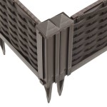 vidaXL Jardinieră de grădină cu țăruși, maro, 42,5x42,5x28,5 cm, PP vidaXL Jardinieră de grădină cu țăruși, maro, 42,5x42,5x28,5 cm, PP