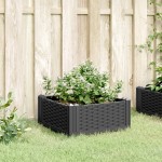 vidaXL Jardinieră de grădină cu țăruși, negru, 42,5x42,5x28,5 cm, PP vidaXL Jardinieră de grădină cu țăruși, negru, 42,5x42,5x28,5 cm, PP