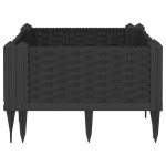 vidaXL Jardinieră de grădină cu țăruși, negru, 42,5x42,5x28,5 cm, PP vidaXL Jardinieră de grădină cu țăruși, negru, 42,5x42,5x28,5 cm, PP
