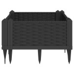 vidaXL Jardinieră de grădină cu țăruși, negru, 42,5x42,5x28,5 cm, PP vidaXL Jardinieră de grădină cu țăruși, negru, 42,5x42,5x28,5 cm, PP