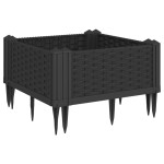 vidaXL Jardinieră de grădină cu țăruși, negru, 42,5x42,5x28,5 cm, PP vidaXL Jardinieră de grădină cu țăruși, negru, 42,5x42,5x28,5 cm, PP
