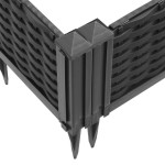 vidaXL Jardinieră de grădină cu țăruși, negru, 42,5x42,5x28,5 cm, PP vidaXL Jardinieră de grădină cu țăruși, negru, 42,5x42,5x28,5 cm, PP