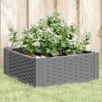 vidaXL Jardinieră grădină cu țăruși, gri deschis, 42,5x42,5x28,5 cm PP vidaXL Jardinieră grădină cu țăruși, gri deschis, 42,5x42,5x28,5 cm PP