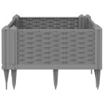vidaXL Jardinieră grădină cu țăruși, gri deschis, 42,5x42,5x28,5 cm PP vidaXL Jardinieră grădină cu țăruși, gri deschis, 42,5x42,5x28,5 cm PP