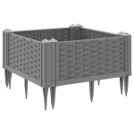 vidaXL Jardinieră grădină cu țăruși, gri deschis, 42,5x42,5x28,5 cm PP vidaXL Jardinieră grădină cu țăruși, gri deschis, 42,5x42,5x28,5 cm PP