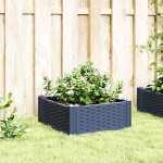vidaXL Jardinieră de grădină cu țăruși, albastru gri, 42,5x42,5x28,5 cm, PP