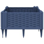 vidaXL Jardinieră de grădină cu țăruși, albastru gri, 42,5x42,5x28,5 cm, PP