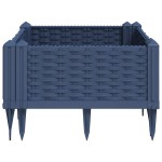 vidaXL Jardinieră de grădină cu țăruși, albastru gri, 42,5x42,5x28,5 cm, PP