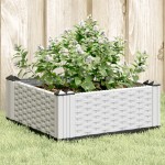 vidaXL Jardinieră de grădină cu țăruși, alb, 42,5x42,5x28,5 cm, PP vidaXL Jardinieră de grădină cu țăruși, alb, 42,5x42,5x28,5 cm, PP