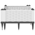 vidaXL Jardinieră de grădină cu țăruși, alb, 42,5x42,5x28,5 cm, PP vidaXL Jardinieră de grădină cu țăruși, alb, 42,5x42,5x28,5 cm, PP